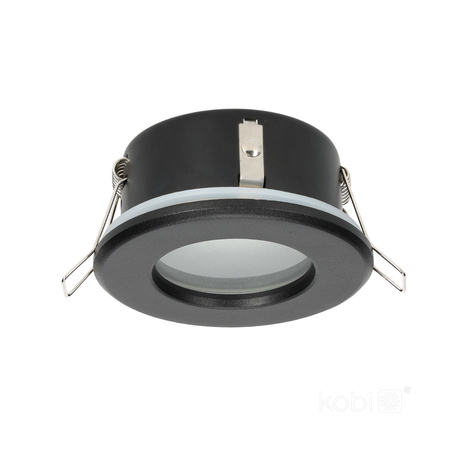 Oprawa Podtynkowa GU10 Halogenowa Wpuszczana Spot Oczko Czarna Okrągła Kobi
