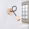 Lampa Ścienna Kinkiet 1x E27 Naturalne Drewno Czarna Ember Peach Puff SL.1476 Sollux