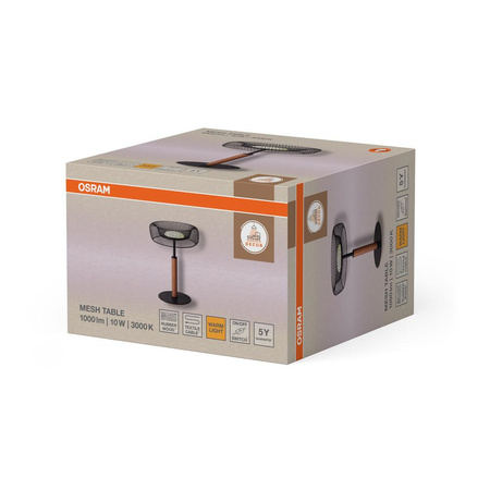 Lampa Stołowa Dekoracyjna Oprawa Oświetleniowa 10W 640lm 3000K Ciepła 110° Czarna Decor Mesh Osram