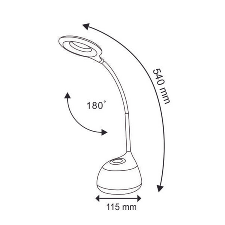 Lampka biurkowa nocna LED GALACTIC biały + RGB 5W wbudowany akumulator GOLDLUX