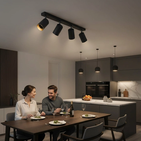 Lampa Listwa Oprawa Sufitowo-Ścienna LED 4 x GU10 MARIBEL Czarny GOLDLUX (Polux)