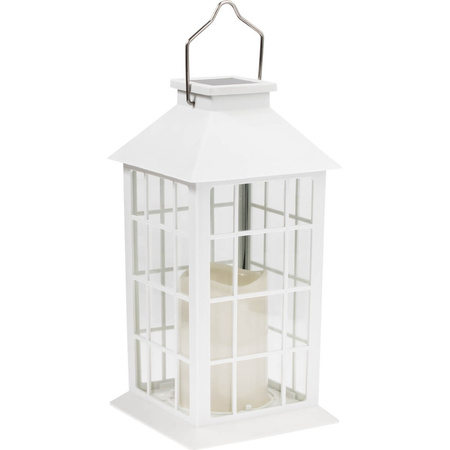 Lampa Solarna Ogrodowa LED Wisząca Latarenka Biała 27cm