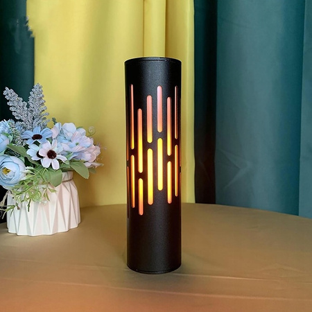 Lampa Stołowa Biurkowa Dekoracyjna LED 3.6W 1800K Ciepła Efekt Ognia USB Włącznik On/Off Czarny Igni Masterled