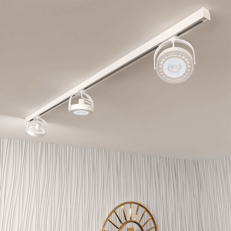 Zestaw Szyna Oświetleniowa Szynoprzewód 1,5m + 3x Reflektor Szynowy AR111-GU10 Biały Lugar Milagro