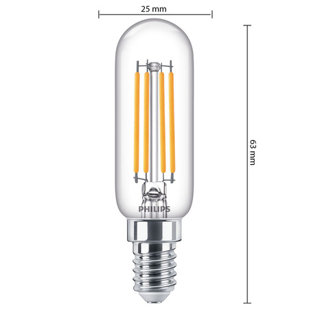 Żarówka LED E14 T25 4,5W = 40W 470lm 2700K Ciepła Filament PHILIPS