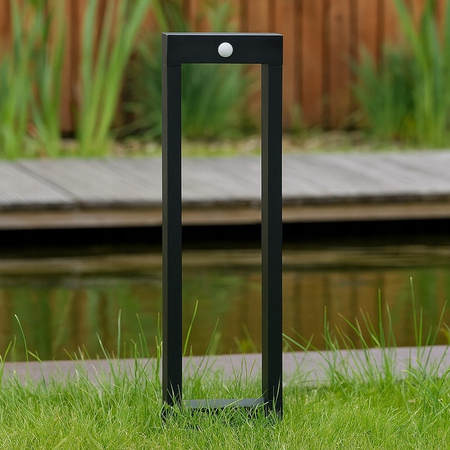 Lampa Solarna Ogrodowa LED Stojąca Ozdobna Słupek Czujnik Ruchu i Zmierzchu IP54 4000K