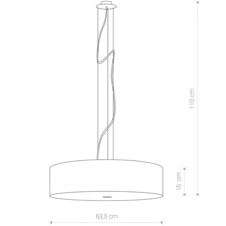 Lampa Sufitowa VIVIANE 6774 Nowodvorski Czarna 3xE27 Wisząca Okrągła Materiał+Szkło+Stal 65 cm Nowoczesna