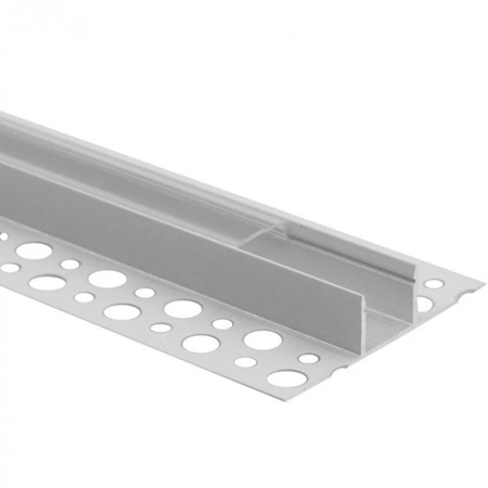 Profil Aluminiowy Natynkowy Biały do LED do Płyt KARTON / GIPS 2m z Przezroczystym Kloszem i Zaślepkami Ecolight