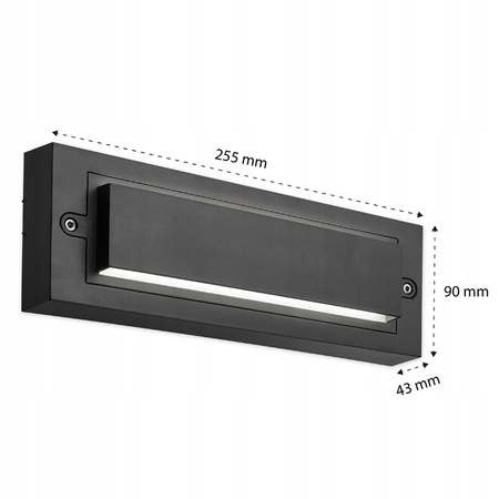 Kinkiet Ogrodowy Elewacyjny Lampa Ścienna LED 6W CZARNA TINA