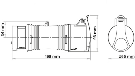Reduktor Siłowy Przejściówka 16A - 32A 400V 4P IP44 Hermetyczny