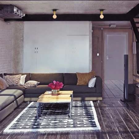 Lampa sufitowa w stylu industrialnym czarna MiLAGRO DYLAN 1x E27