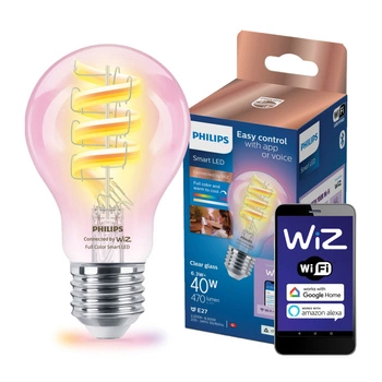 Żarówka LED E27 A60 6,3W = 40W CCT + RGB FILAMENT SMART WiFi Philips WiZ