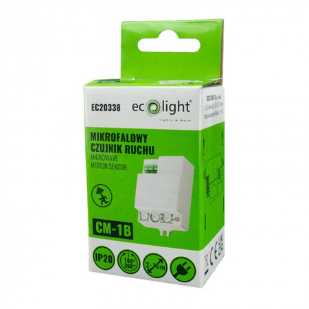 Mikrofalowy Czujnik Ruchu i Zmierzchu Biały 15m 360° CM Ecolight