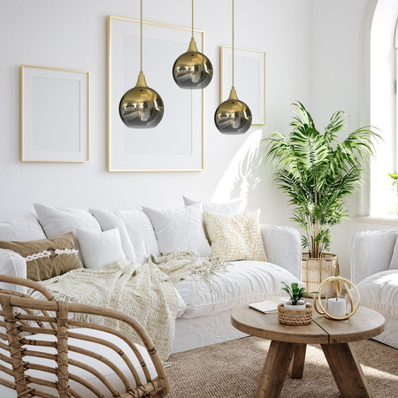 Lampa Wisząca Sufitowa MONTE Złota 3xE27 Listwa Milagro