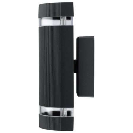 Kinkiet ogrodowy elewacyjny podwójny HANA Okrągła LED 2x GU10 Aluminium czarna IP54