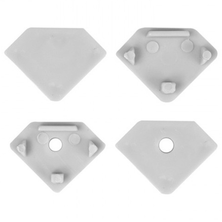 Profil Aluminiowy do LED Srebrny Narożny 2m z Przezroczystym Kloszem i Zaślepkami Ecolight