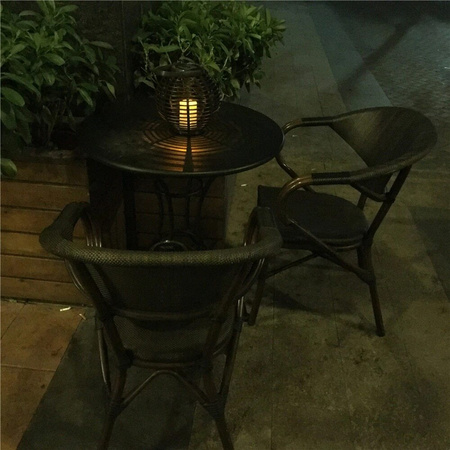 Lampa Ogrodowa LED Solarna Wisząca LATARENKA czarna owalna efekt płomienia