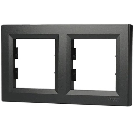 Ramka 2-krotna Pozioma Do Gniazda Podwójna Asfora Antracyt