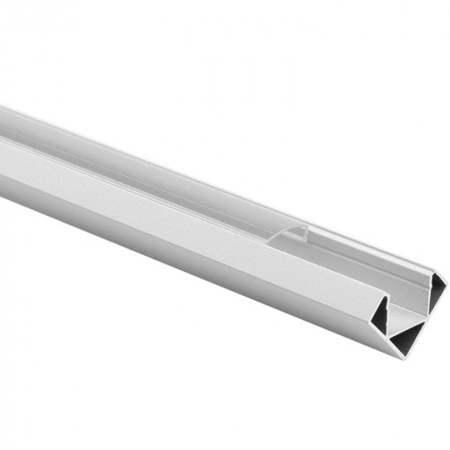 Profil Aluminiowy do LED Biały Narożny 2m z Przezroczystym Kloszem i Zaślepkami Ecolight