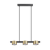 Lampa Sufitowa Wisząca Zwis 3x GX53 Czarna Złota MIRELLA Sanico Goldlux