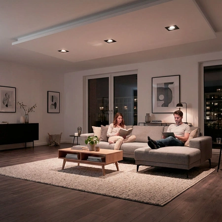 Oprawa HALOGENOWA Podtynkowa Ruchoma GU10 MR16 Kwadrat Czarna CASSIO LUMILED