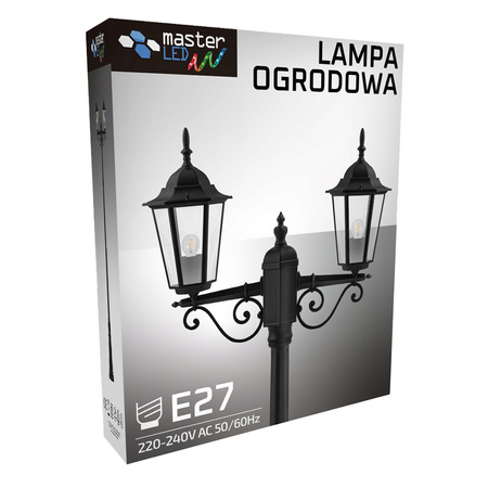 Lampa Ogrodowa Stojąca LED Słupek 238cm E27 Latarnia Zewnętrzna Dekoracyjna