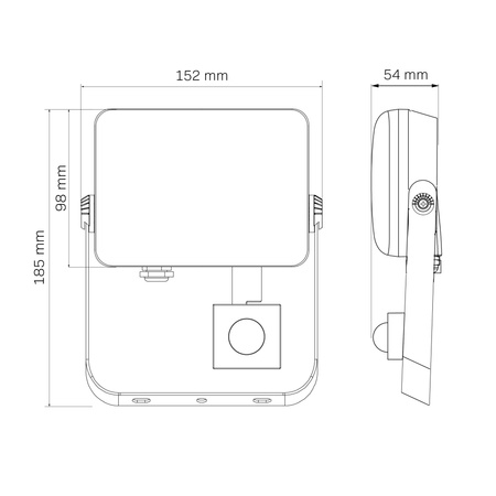Naświetlacz LED 30W 2700lm 4000K Neutralna 120° z Czujnikiem Ruchu i Zmierzchu Czarny IP65 Milky Sanico Goldlux