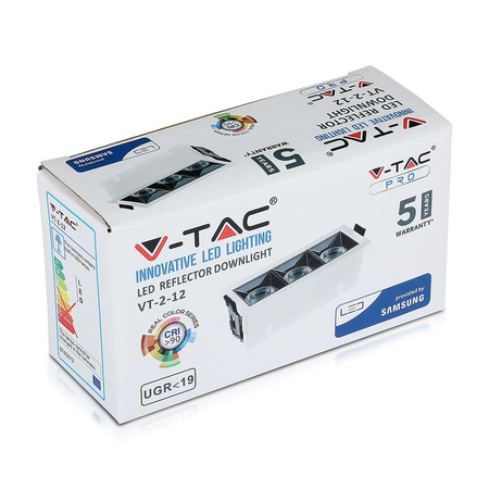 Oprawa LED Podtynkowa Spot 12W 5700K Stała SMD SAMSUNG CHIP Prostokątna VT-2-12 V-TAC