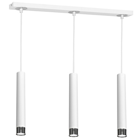 Lampa wisząca DANI 3xGU10 Wąski Klosz Biała Chrom MLP6228 Milagro Metal