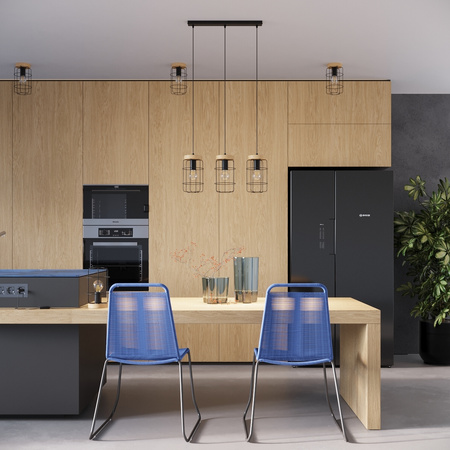 Lampa Sufitowa Wisząca Zwis E27 Żyrandol Geometryczna Czarna Brązowa Industrialna Gotto Sollux