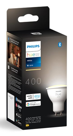 Żarówka LED GU10 Reflektor 4.2W = 50W 400lm 2700K Biała Ciepła SMART Inteligentna Bluetooth ZigBee White Philips HUE