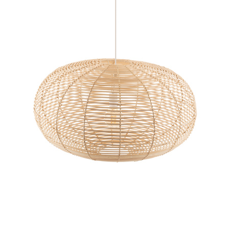 Lampa Sufitowa Wisząca E27 Biała Skandynawska RATTAN L 11155 Nowodvorski