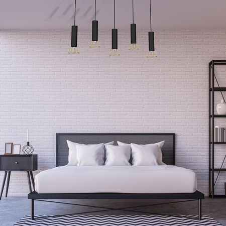 Lampa Wisząca Sufitowa DANTE Czarna Złota 5x mini GU10 Milagro