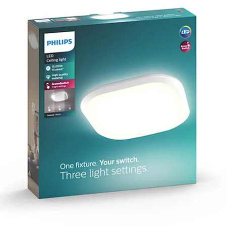 Plafon LED Lampa Sufitowa Natynkowa 18W 4000K Biała 30cm PHILIPS CAVANAL 40K SQ