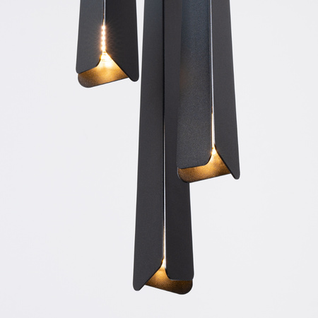 Lampa Sufitowa Wisząca Zwis 3x G9 Żyrandol Tubularna Czarna Skandynawska Prysm Sollux