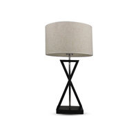 Lampa stołowa E27 Okrągły Czarna 55cm Kość Słoniowa VT-7713 V-TAC