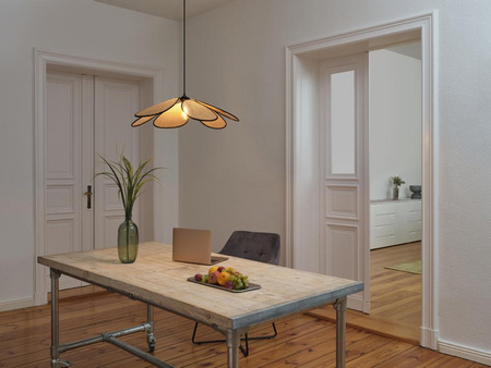 Lampa Sufitowa Wisząca Dekoracyjna Zwis E27 Beżowa Decor Rattan Daisy Pedant Osram