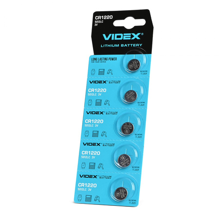 Baterie Litowe Guzikowe Videx CR1220 3V Blister 5szt