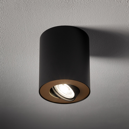 Oprawa Natynkowa Sufitowa GU10 SPOT TUBA Czarna SET 8901 Nowodvorski