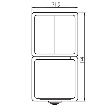 Łącznik Świecznikowy Gniazdo Zasilające Ochrona Styków 10A Uziemienie IP54 Prostokątne Szare TEKNO Kanlux