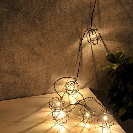 Girlanda Ogrodowa LED Bateryjna 2,1m na baterie 2xAA VIBORG Czarna GOLDLUX (Polux)