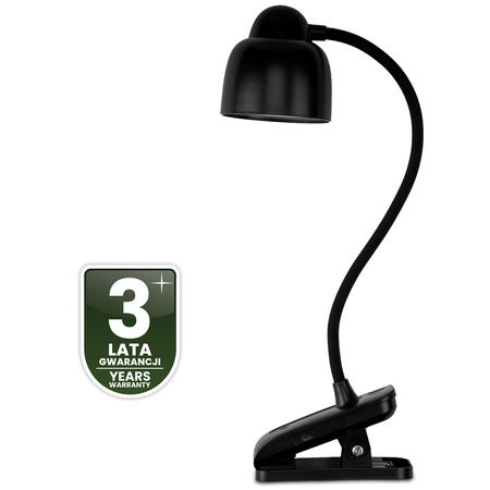ZESTAW Lampka Biurkowa LED 5W CCT Kreślarska Stołowa Szkolna TESA 2 Czarna + Adapter USB 5V/1A DC LUMILED