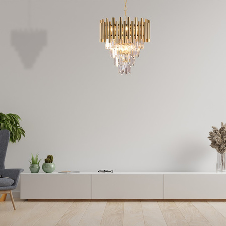 Lampa Wisząca Sufitowa Żyrandol MADISON Złota 9xE14 Milagro