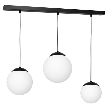 Lampa wisząca LIMA 3xE14 Klasyczna Kula Czarna MLP6524 Milagro Metal + Szkło