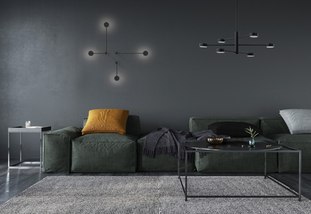 Lampa Sufitowa Wisząca 6x GX53 Czarna Nowoczesna ORBIT 7946 Nowodvorski