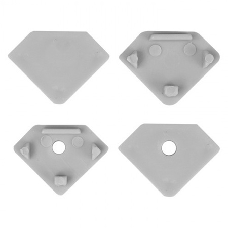 Profil Aluminiowy do LED Srebrny Narożny 2m z Mroźnym Kloszem i Zaślepkami Ecolight