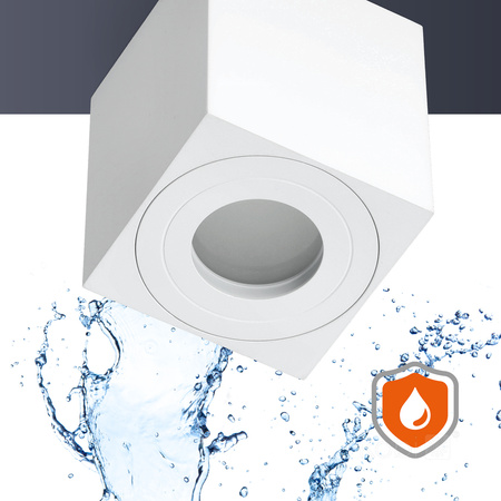 Oprawa Natynkowa Halogenowa Wodoodporna Aluminiowa GU10 IP44 Biała Aquarius Kobi