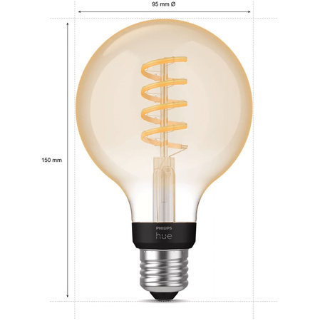 Żarówka LED Globe E27 G95 7W CCT PHILIPS HUE White & Ambiance Filament Bluetooth Zigbee