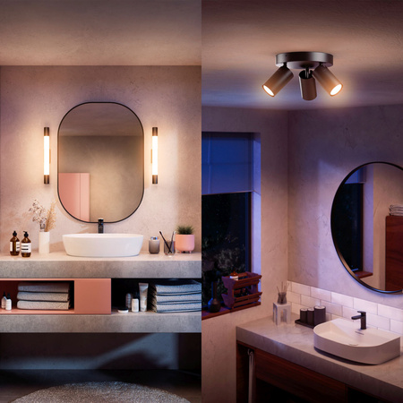 Lampa nad Lustro LED 10W 1500lm 2700K 60cm IP44 Czarna Rover Philips