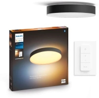 Plafon LED Lampa Sufitowa Natynkowa 48W 6100lm IP20 White Ambiance TW Czarna 55cm Inteligentna SMART Zigbee Bluetooth Enrave Philips HUE